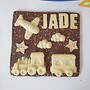 Train and plane chocolate slab