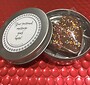 small heart chocolate in round presentation tin