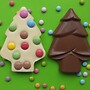 Milk chocolate decorated trees in presentation box